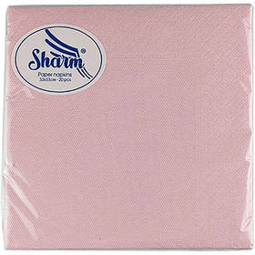 Серветки паперові 33*33 20шт двошарові рожеві Sharm