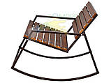 Крісло-качалка садова одномісна каркас коричневий 00х1020х820мм Kompred OL721, фото 4