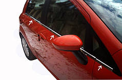 Окантовка стекол 6 шт  нерж для Nissan Micra K12 2003-2010 рр