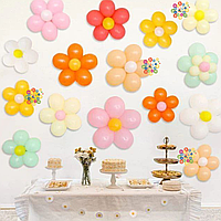 Набор 100 шаров для фотозоны Луговые цветы на 8 марта Разноцветный