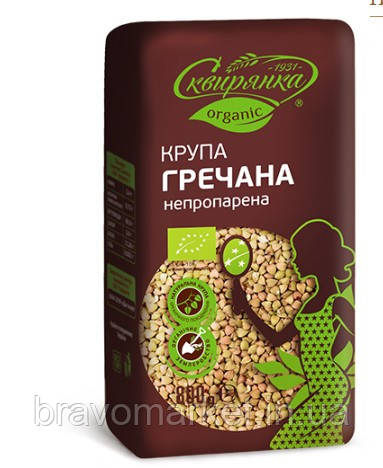 Крупа гречана органічна непропарена 800 г ТМ Сквирянка, фото 1