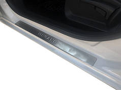 Накладки на пороги OmsaLine 4 шт  нерж для Renault Megane III 2009-2016 рр