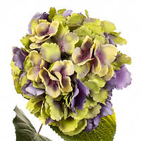 Цветок искусственный "Гортензия лимонно-фиолетовая", 72 см