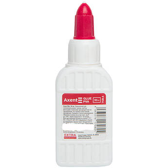 Клей ПВА 50 мл "Extra" ковпачок -дозатор, Axent 7128-A