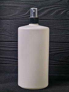 Пластиковий (HDPE) білий флакон 1000 мл стандарту 28/410 із чорним розпилювачем.