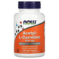 Ацетил-L-карнитин "Acetyl-L-Carnitine" 500 мг, Now Foods, 100 капсул