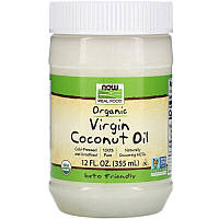 Органічна кокосова олія першого пресування "Coconut Oil Virgin organic", Now Foods, Real Food, 355 мл