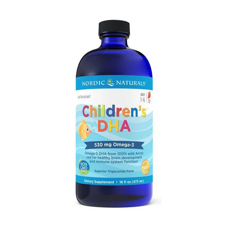ДГК для дітей від 1 до 6 років "Children&#039;s DHA Omega-3" зі смаком полуниці, 530 мг, Nordic Naturals, 437 мл