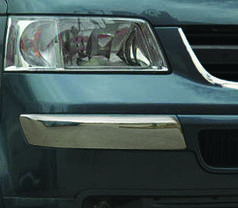 Куточки на передній бампер 2 шт.  нерж Carmos - Турецька сталь для Volkswagen T5 Transporter 2003-2010 рр