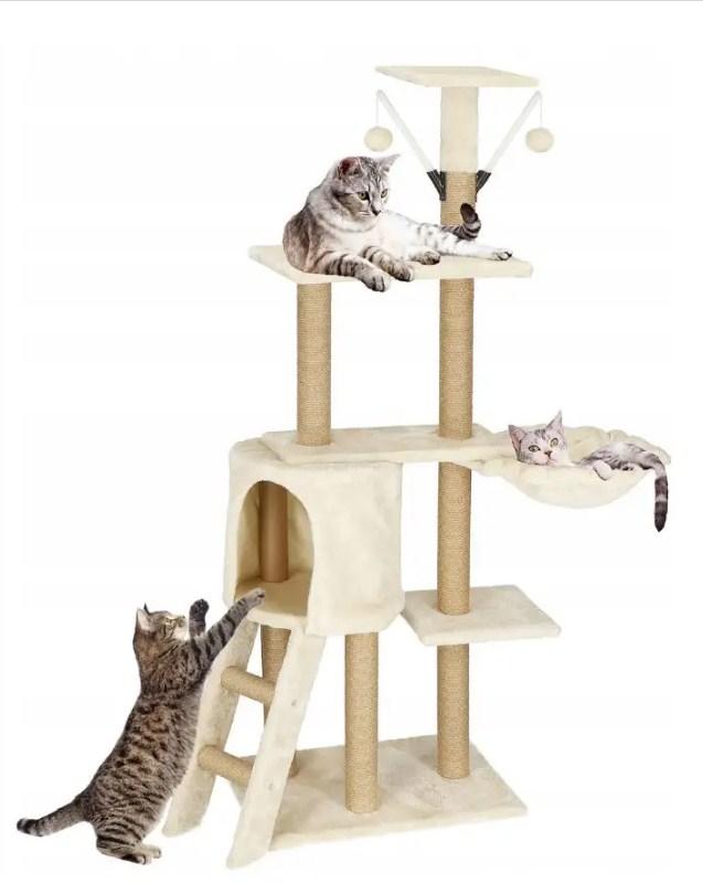 Дряпка Кігтеточка Будиночок для кішок Pet HOBBY 138см Бежева 1610A