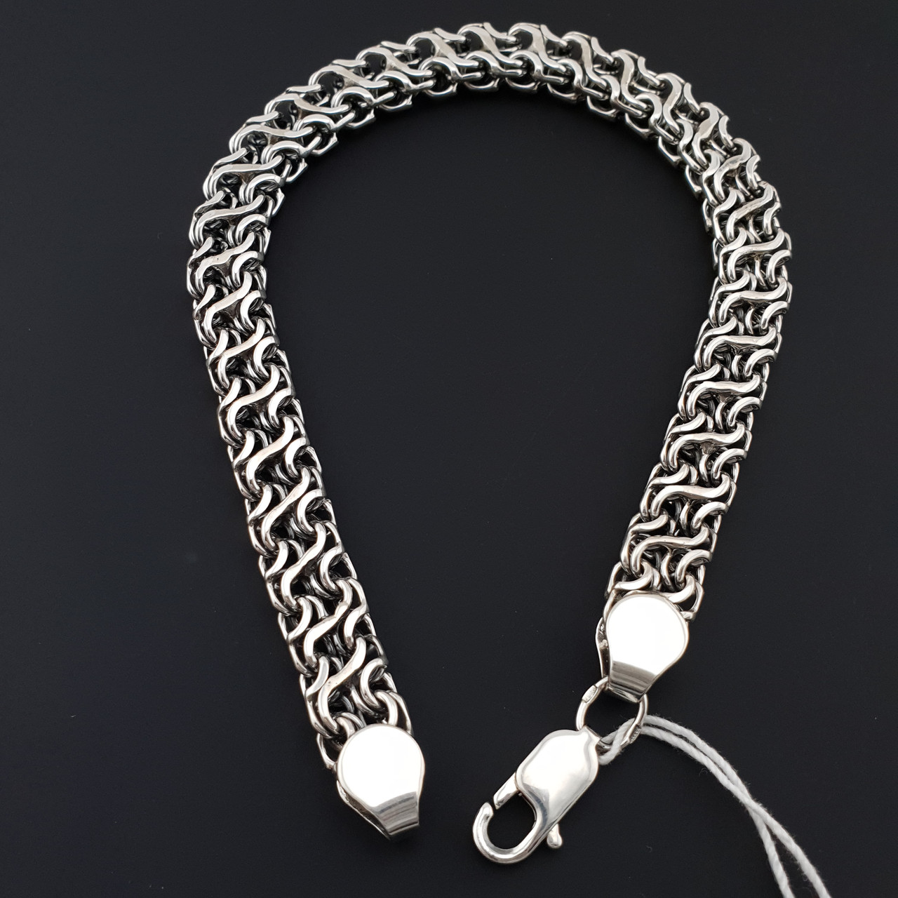 Срібний чоловічий браслет широкий рамзес (зворотний). Масивний срібний браслет ширина 1 см. Довжина 24,5 см, фото 1