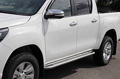 Бокові пороги KB001 нерж 51 мм для Toyota Hilux 2015-2024 рр