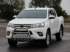 Передній захист QT008 нерж для Toyota Hilux 2015-2024 рр