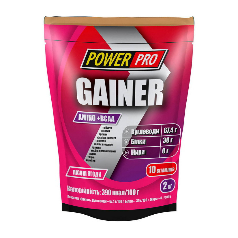 Гейнер "Gainer Amino + BCAA" Power Pro, ірландський крем, 2000 г