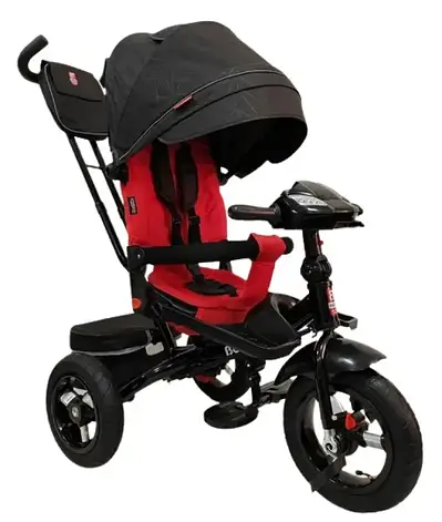 Велосипед триколісний дитячий з батьківською ручкою Best Trike 6088 F 807-59 (надувні колеса, USB, музика, світло, пульт), фото 3