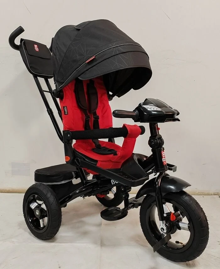 Велосипед триколісний дитячий з батьківською ручкою Best Trike 6088 F 807-59 (надувні колеса, USB, музика, світло, пульт)