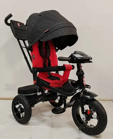 Велосипед триколісний дитячий з батьківською ручкою Best Trike 6088 F 807-59 (надувні колеса, USB, музика, світло, пульт), фото 1