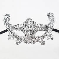 Маскарадна маска на карнавал 22 на 13 см сріблястий