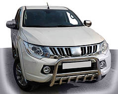 Кенгурятник WT003 нерж для Mitsubishi L200 2015-2024 рр