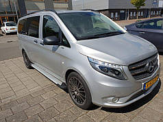 Бокові пороги Allmond 2 шт.  Алюміній Коротка short і середня Long для Mercedes Vito / V W447 2014-2024 рр