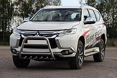 Кенгурятник WT008 нерж для Mitsubishi Pajero Sport 2015-2024 рр