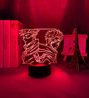 Акриловий 3D світильник - нічник Аніме Магічна битва Годжо Сатору та Ітадорі Юджі 16 кольорів + пульт