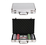 Набір для гри в покер Texas Holdem Poker кейс покерні набори на 200 фішок, фото 7