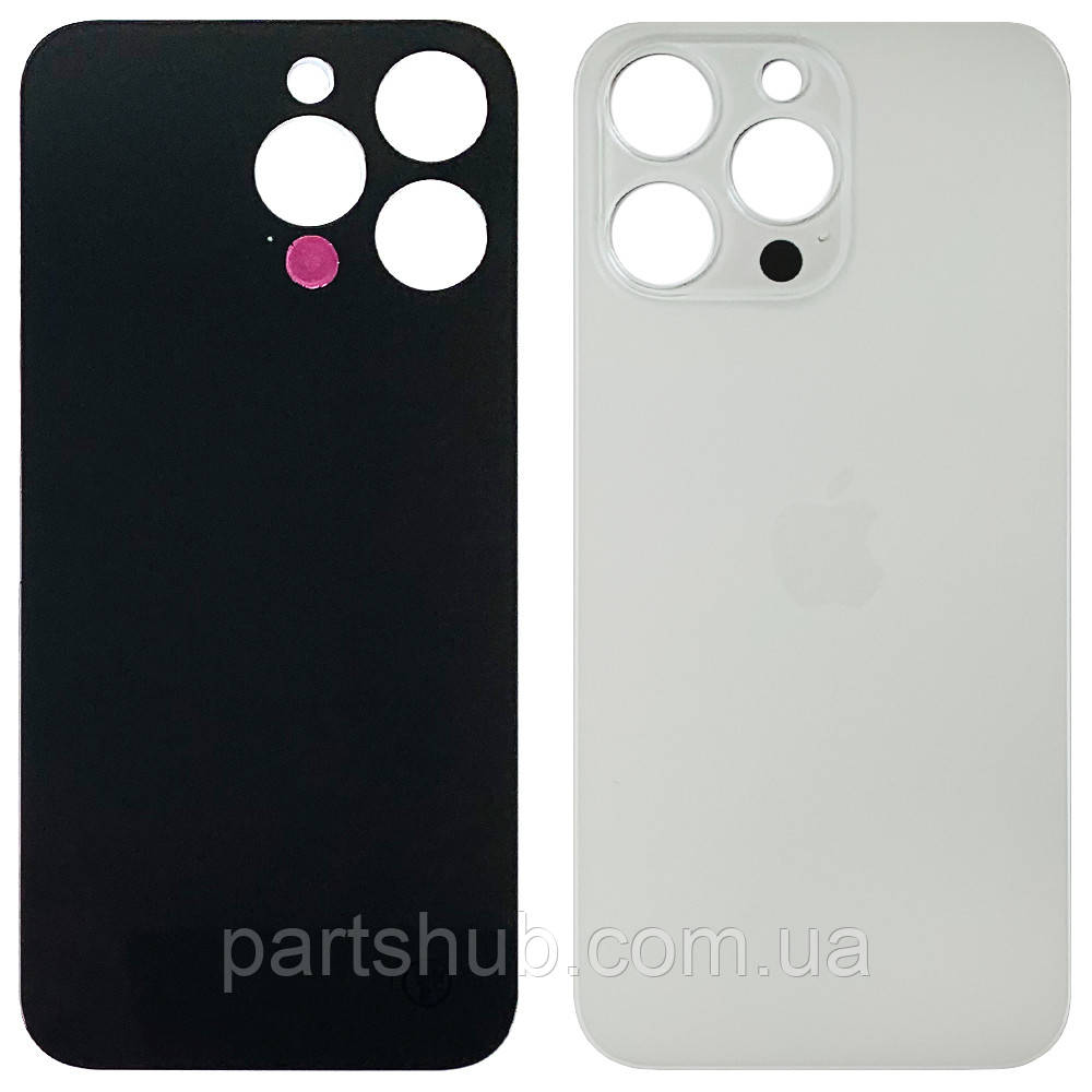 Задня кришка Apple iPhone 15 Pro Max (біла White Titanium з великим отвором), фото 1