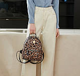 Якісний жіночий рюкзак міський Леопардовий, прогулянковий рюкзачок тигровий, фото 3