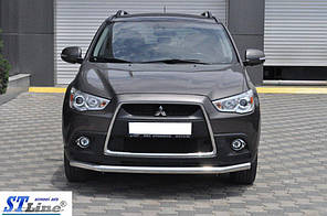 Передній захист ST008 нерж. для Mitsubishi ASX 2010-2023 рр, фото 2