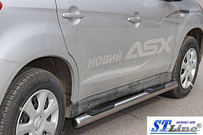 Бічні труби BB002 2 шт.  нерж. для Mitsubishi ASX 2010-2023 рр, фото 2