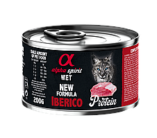 Повнораціонний вологий корм Alpha Spirit Iberico Pork Protein з іберійської свинини для дорослих котів 200 г (as311186)