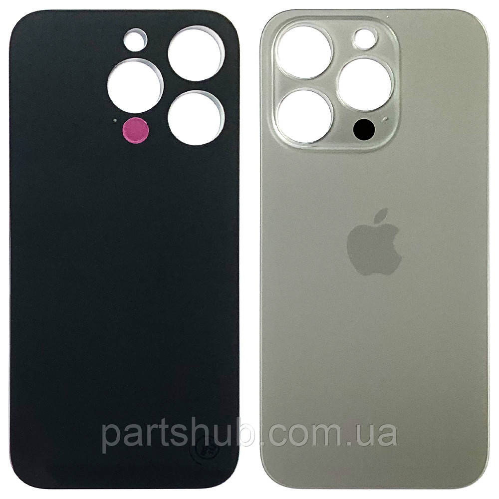 Задня кришка Apple iPhone 15 Pro (сіра Natural Titanium з великим отвором), фото 1