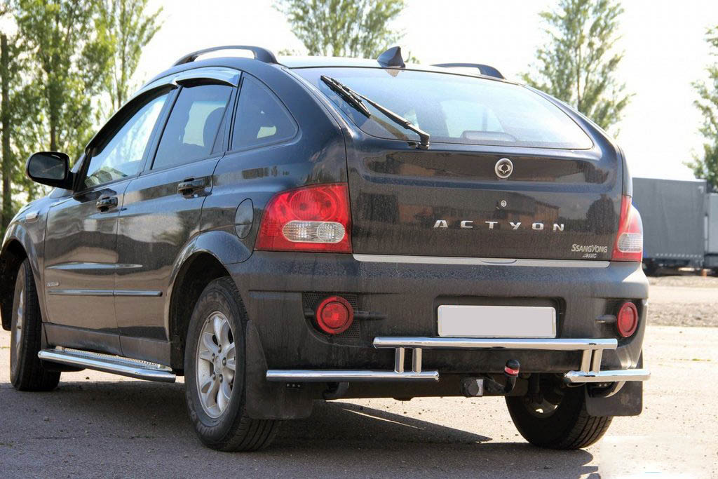 Задній захист AK005-2 нерж для SsangYong Action 2006-2024 рр