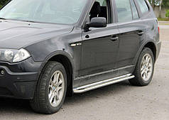 Бокові пороги KB001 нерж 51 мм для BMW X3 E-83 2003-2010 рр