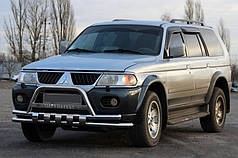 Передній захист ST015-2024WT нерж для Mitsubishi Pajero Sport 1996-2007