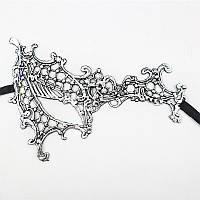 Маскарадна маска на одне око 20 на 14 см сріблястий