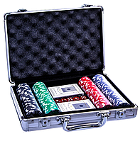 Набір для покеру великий 200 фішок набори для покеру чемодан покер