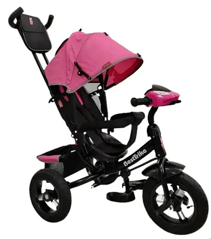 Велосипед триколісний дитячий з батьківською ручкою Best Trike 3390 / 36-769 (надувні колеса, USB, музика, світло, пульт), фото 3