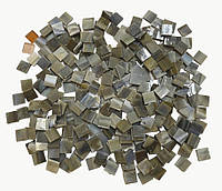 Набор кусочков мозаики слюда форма квадрат 200 грамм 1*1 см 280 штук цвет Серо-бежевый мрамор темный