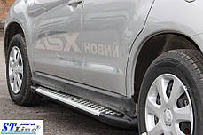 Бокові пороги Allmond Grey 2 шт.  алюм. для Mitsubishi ASX 2010-2023 рр, фото 3