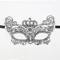 Маскарадна маска святкова 20 на 10 см сріблястий