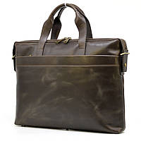 Кожаная тонкая сумка для ноутбука GC-0042-4lx коричневая TARWA