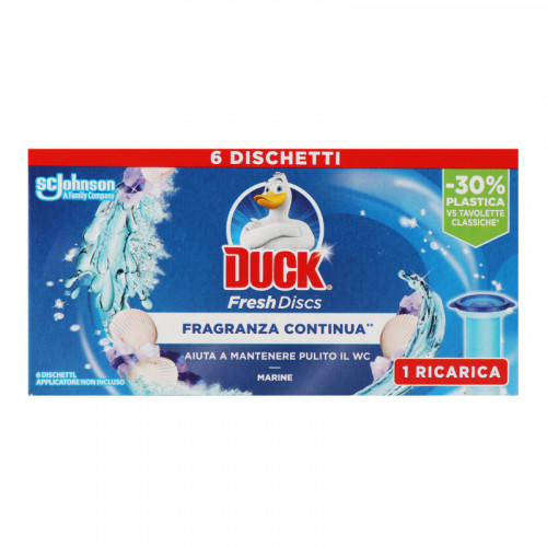 Диски чистоти для унітазу Duck Морська свіжість змінний блок, 6шт, SC Johnson, Арт.50219