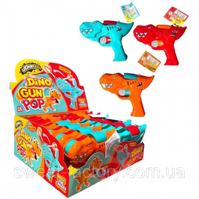 Іграшка з льодяником Johny Bee Dino Gun Pop 10g
