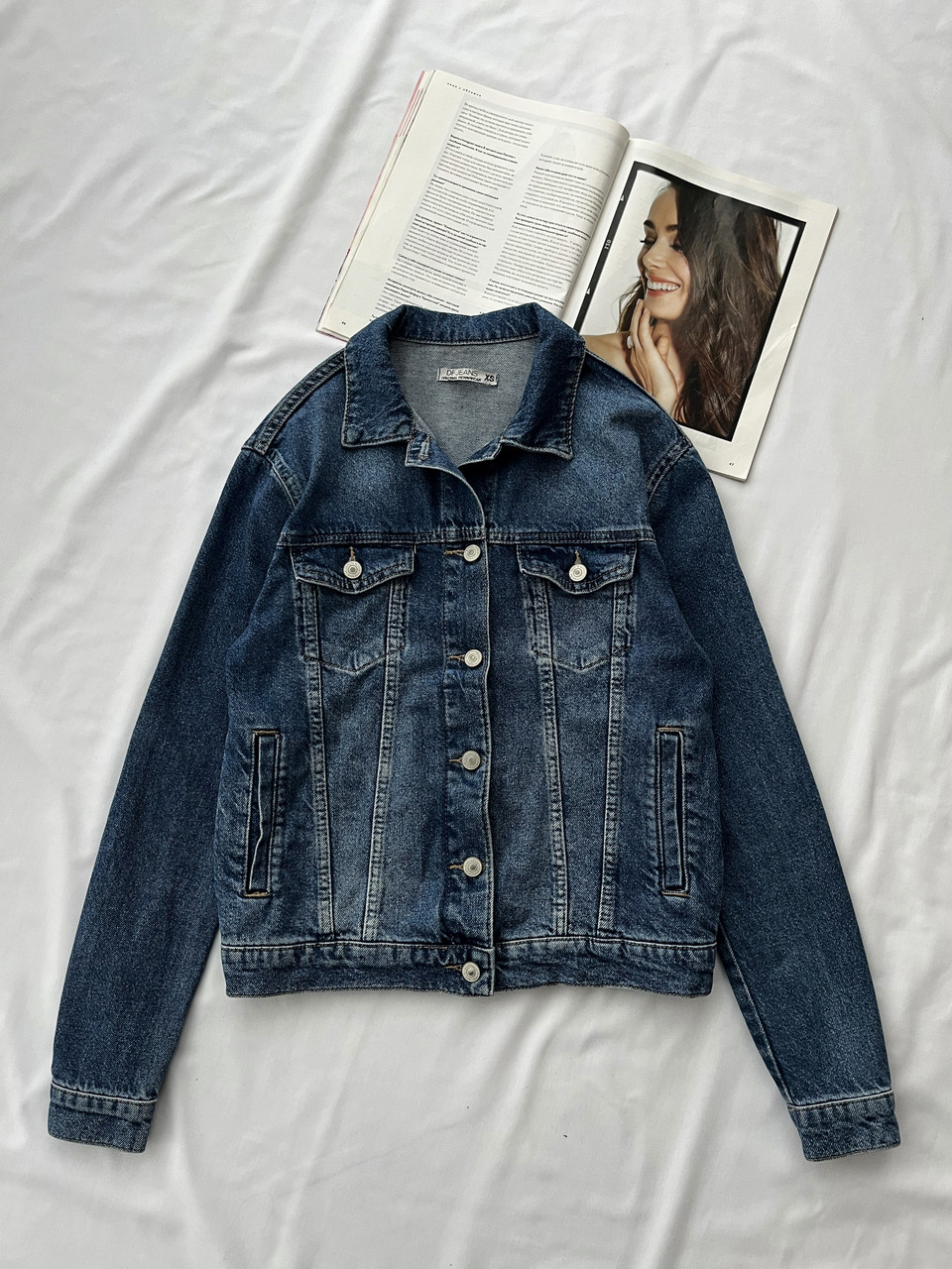 Классическая синяя джинсовая куртка DeFacto XS б/у - фото 5 - id-p2105790021