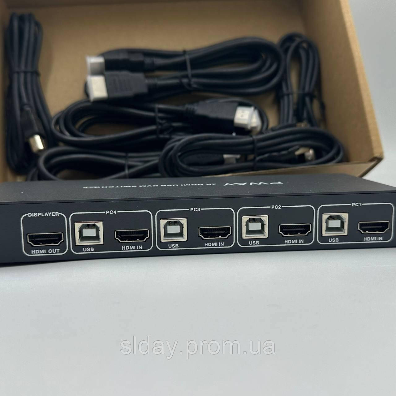 KVM-переключатель PWAY, 2 порта HDMI, 4 концентратора USB 2.0, UHD 4K, 30 Гц - фото 2 - id-p2105790287