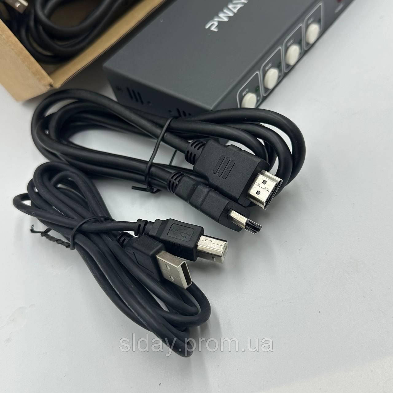 KVM-переключатель PWAY, 2 порта HDMI, 4 концентратора USB 2.0, UHD 4K, 30 Гц - фото 4 - id-p2105790287