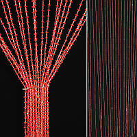 Штора декоративна пластик дрібні намистинки 80х175 см червона (48705.005)