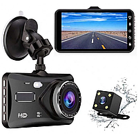 Видеорегистратор автомобильный аккумуляторный ночного видения 2 камеры ИК датчик microSD Gcенсор А10 SKU_1189